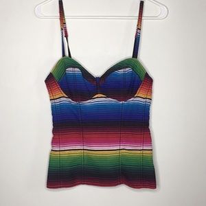 Multi color corset top